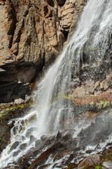 Amazing landscape view of big mountain waterfall known as Maiden's tears