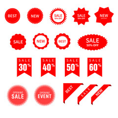 Sale tags collection. Special offer, big sale, discount, best price, mega sale banner set.