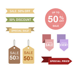 Sale tags collection. Special offer, big sale, discount, best price, mega sale banner set.
