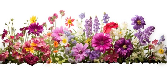 Blossoming flowers and plants