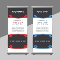 modern great abstract roll up  banner design with creative shapes