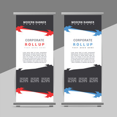 modern great abstract roll up  banner design with creative shapes