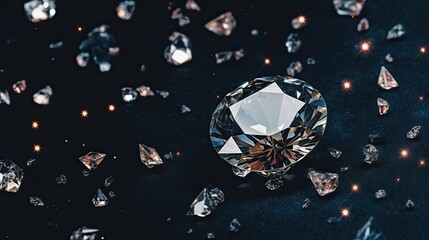 Fototapeta premium Intriguing Top View Illustration of Exquisite Diamonds