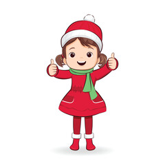 Kid girl wearing santa, Christmas costume