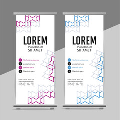 modern great abstract roll up  banner design with creative shapes