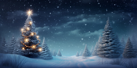 christmas card with christmas tree