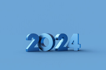 New Year 2024 Creative Design Concept, 3D rendering.