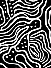 Silhouette lines dots shapes floral seamless pattern background. Good for fashion fabrics, children’s clothing, T-shirts, postcards, email header, wallpaper, banner, posters, events, covers, and more.