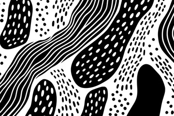 Lines dots shapes floral silhouette seamless pattern background. Good for fashion fabrics, children’s clothing, email header, wallpaper, banner, posters, events, covers, and more.