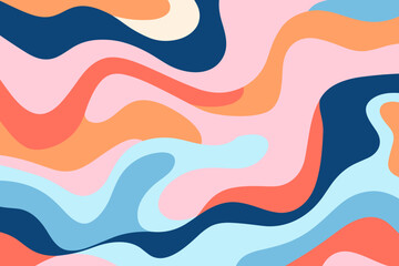 Beautiful wave seamless pattern background. Good for fashion fabrics, children’s clothing, T-shirts, postcards, email header, wallpaper, banner, posters, events, covers, advertising, and more.