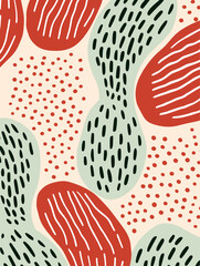 Lines dots shapes floral seamless pattern background. Good for fashion fabrics, children’s clothing, T-shirts, postcards, email header, wallpaper, banner, posters, events, covers, and more.