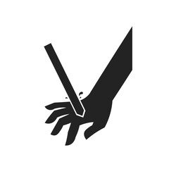 Isolated pictogram icon of 
hand injury with knife blade pinched machine with blood splashing for safety danger warning sign