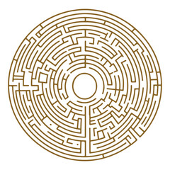 circle maze game for the kids, challenging riddle game, labyrinth for education