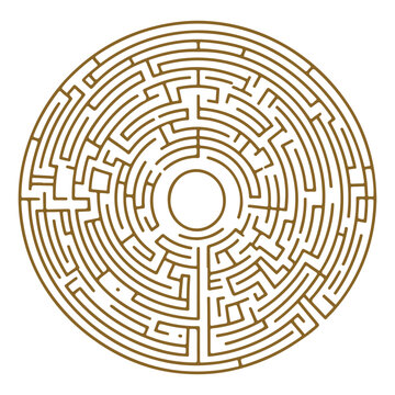 circle maze game for the kids, challenging riddle game, labyrinth for education
