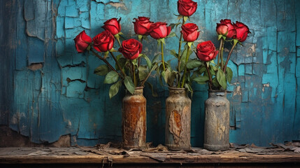 red tulips in a vase HD 8K wallpaper Stock Photographic Image 