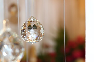 Faceted Crystal Hanging Ball Decoration stock Photo.