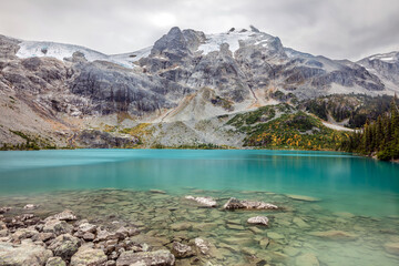 Blue glacier water alpine lake Canadian wilderness