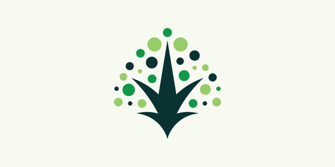 logo design combining tree shape with dot technology.