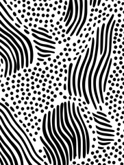 Lines dots shapes floral silhouette seamless pattern background. Good for fashion fabrics, children’s clothing, email header, wallpaper, banner, posters, events, covers, and more.