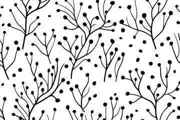 Winter floral seamless pattern background. Good for fashion fabrics, children’s clothing, T-shirts, postcards, email header, wallpaper, banner, posters, events, covers, and more.