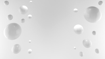 white ball on a white background,soap bubbles,3d rendering
