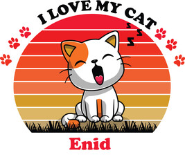 Enid Is My Cute Cat, Cat name t-shirt Design