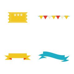 Set of Vintage Carnival Circus. Vector Illustration.