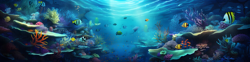 Fototapeta na wymiar Beautiful under water scenery background