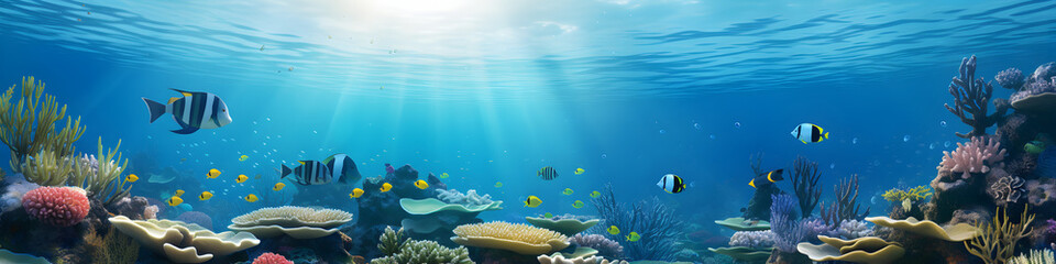 Fototapeta na wymiar Beautiful under water scenery background
