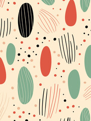 Lines dots shapes floral seamless pattern background. Good for fashion fabrics, children’s clothing, T-shirts, postcards, email header, wallpaper, banner, posters, events, covers, and more.