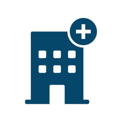 Obraz premium Hospital Building Icon Vector Design Template