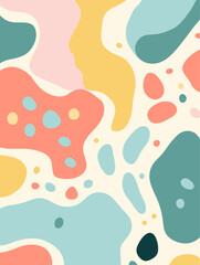 Lines dots shapes floral seamless pattern background. Good for fashion fabrics, children’s clothing, T-shirts, postcards, email header, wallpaper, banner, posters, events, covers, and more.