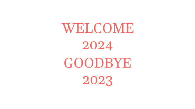 Welcome 2024 GoodBye 2023 amazing text illustration design