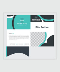 Modern and futuristic file folder design template. Clean fresh and elegant formal file folder design. Vector illustration print file folder design.