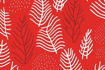 Christmas floral seamless pattern background. Good for fashion fabrics, children’s clothing, T-shirts, postcards, email header, wallpaper, banner, posters, events, covers, advertising, and more.