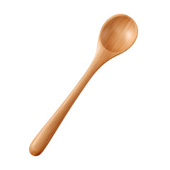 wooden spoon isolated on a transparent background.