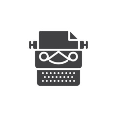 Vintage typewriter vector icon