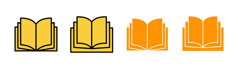 Book icon set for web and mobile app. open book sign and symbol. ebook icon