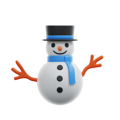 3D Rendering Snowman icon Illustration