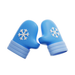 3D Rendering Winter Gloves icon Illustration