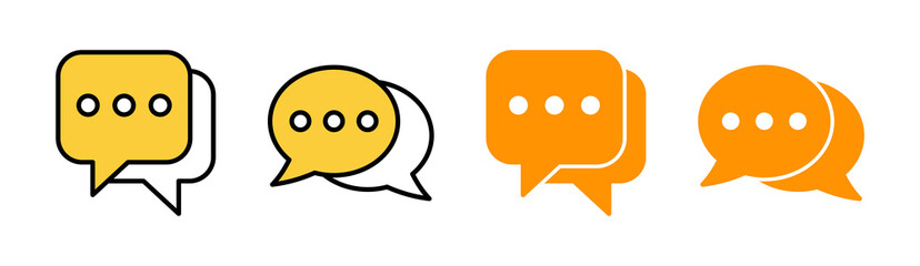 Chat icon set for web and mobile app. speech bubble sign and symbol. comment icon. message