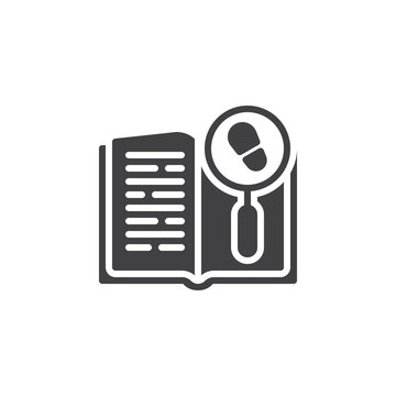 Book with footprint and magnifier vector icon