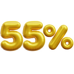 55 percent Balloon 3D Icon Illustrations