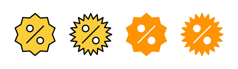 Discount icon set for web and mobile app. Discount tag sign and symbol
