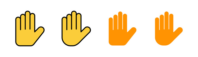 Hand icon set  for web and mobile app. hand sign and symbol. hand gesture