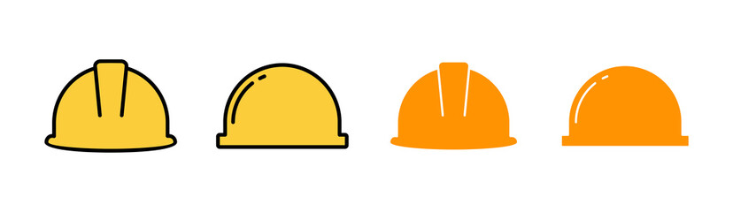 Helmet icon set for web and mobile app. Motorcycle helmet sign and symbol. Construction helmet icon. Safety helmet