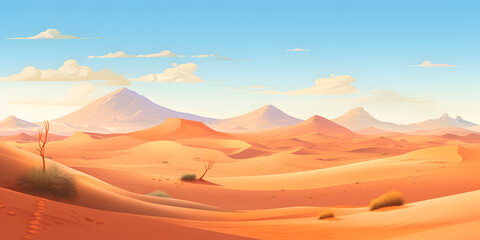 Fototapeta na wymiar A desert landscape illustration background