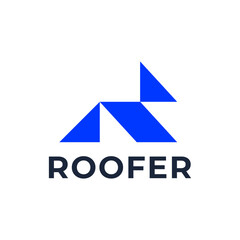 Fototapeta premium Modern R Letter Roofer Real Estate Company Logo Design