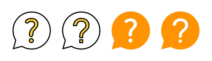 Question icon set for web and mobile app. question mark sign and symbol