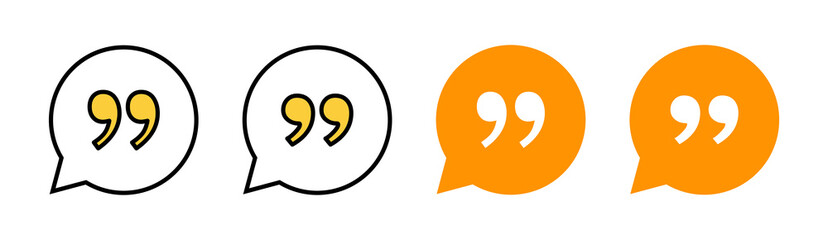Quote icon set  for web and mobile app. Quotation mark sign and symbol